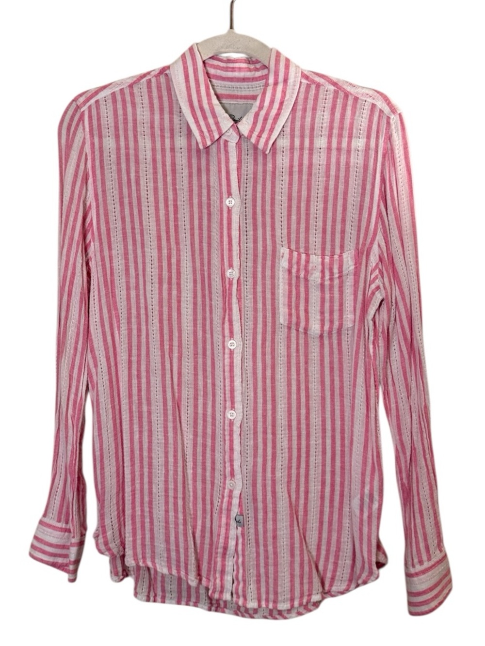 Rails Women’s Charlie Kokomo Pink Stripe Cotton Blend Button-Up Shirt sz S